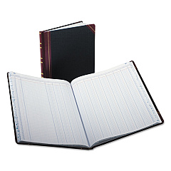 Boorum & Pease Extra-Durable Bound Book, Double-Page 12-Column Accounting, Black/Maroon/Gold Cover, 11.94 x 9.78 Sheets, 150 Sheets/Book (1602121512)