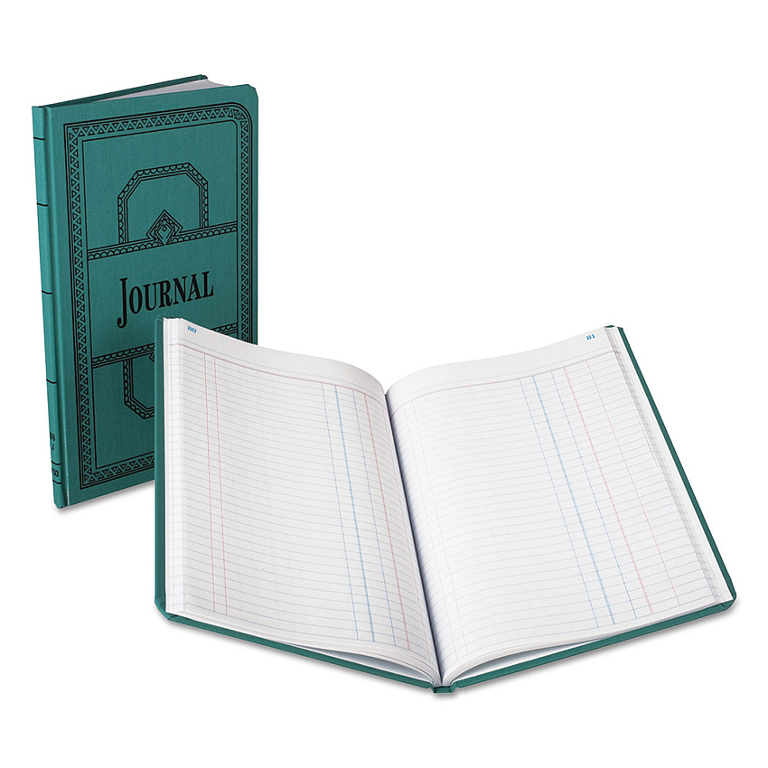 Boorum & Pease Account Journal, Journal-Style Rule, Blue Cover, 11.75 x 7.25 Sheets, 150 Sheets/Book (66150J)