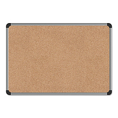 Universal Cork Board with Aluminum Frame, 24 x 18, Natural, Silver Frame (UNV43712)