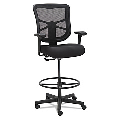 Alera Elusion Series Mesh Stool, Supports Up to 275 lb, 22.6" to 31.6" Seat Height, Black (ALEEL4614)