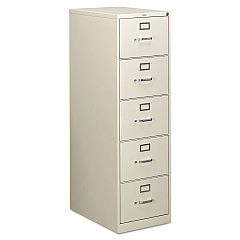 HON 310 Series Vertical File, 5 Legal-Size File Drawers, Light Gray, 18.25" x 26.5" x 60" (315CPQ)