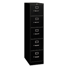 HON 310 Series Vertical File, 5 Letter-Size File Drawers, Black, 15" x 26.5" x 60" (315PP)