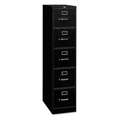 HON 310 Series Vertical File, 5 Letter-Size File Drawers, Black, 15" x 26.5" x 60" (315PP)
