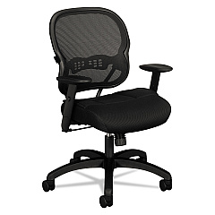 HON Wave Mesh Mid-Back Task Chair, Supports Up to 250 lb, 18" to 22.25" Seat Height, Black (VL712MM10)