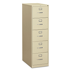 HON 310 Series Vertical File, 5 Legal-Size File Drawers, Putty, 18.25" x 26.5" x 60" (315CPL)