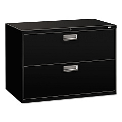 HON Brigade 600 Series Lateral File, 2 Legal/Letter-Size File Drawers, Black, 42" x 18" x 28" (692LP)