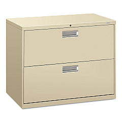 HON Brigade 600 Series Lateral File, 2 Legal/Letter-Size File Drawers, Putty, 36" x 18" x 28" (682LL)