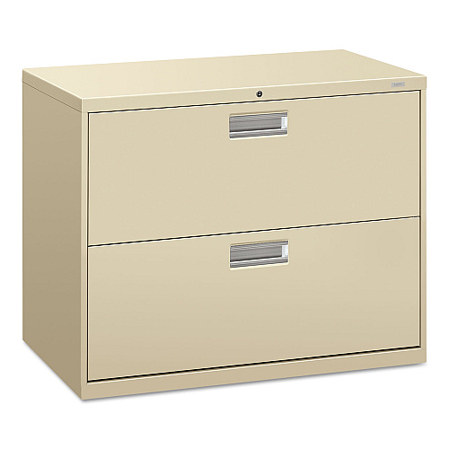 HON Brigade 600 Series Lateral File, 2 Legal/Letter-Size File Drawers, Putty, 36" x 18" x 28" (682LL)