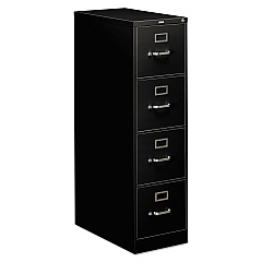 HON 310 Series Vertical File, 4 Letter-Size File Drawers, Black, 15" x 26.5" x 52" (314PP)