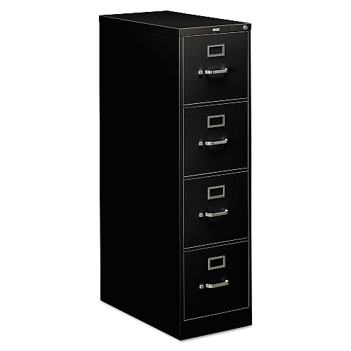 HON 310 Series Vertical File, 4 Letter-Size File Drawers, Black, 15" x 26.5" x 52" (314PP)