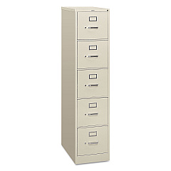 HON 310 Series Vertical File, 5 Letter-Size File Drawers, Light Gray, 15" x 26.5" x 60" (315PQ)
