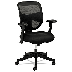 HON VL531 Mesh High-Back Task Chair with Adjustable Arms, Supports Up to 250 lb, 18" to 22" Seat Height, Black (VL531MM10)