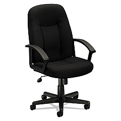 HON HVL601 Series Executive High-Back Chair, Supports Up to 250 lb, 17.44" to 20.94" Seat Height, Black (VL601VA10)