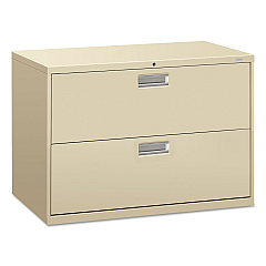 HON Brigade 600 Series Lateral File, 2 Legal/Letter-Size File Drawers, Putty, 42" x 18" x 28" (692LL)
