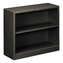 HON Metal Bookcase, Two-Shelf, 34.5w x 12.63d x 29h, Charcoal (S30ABCS)