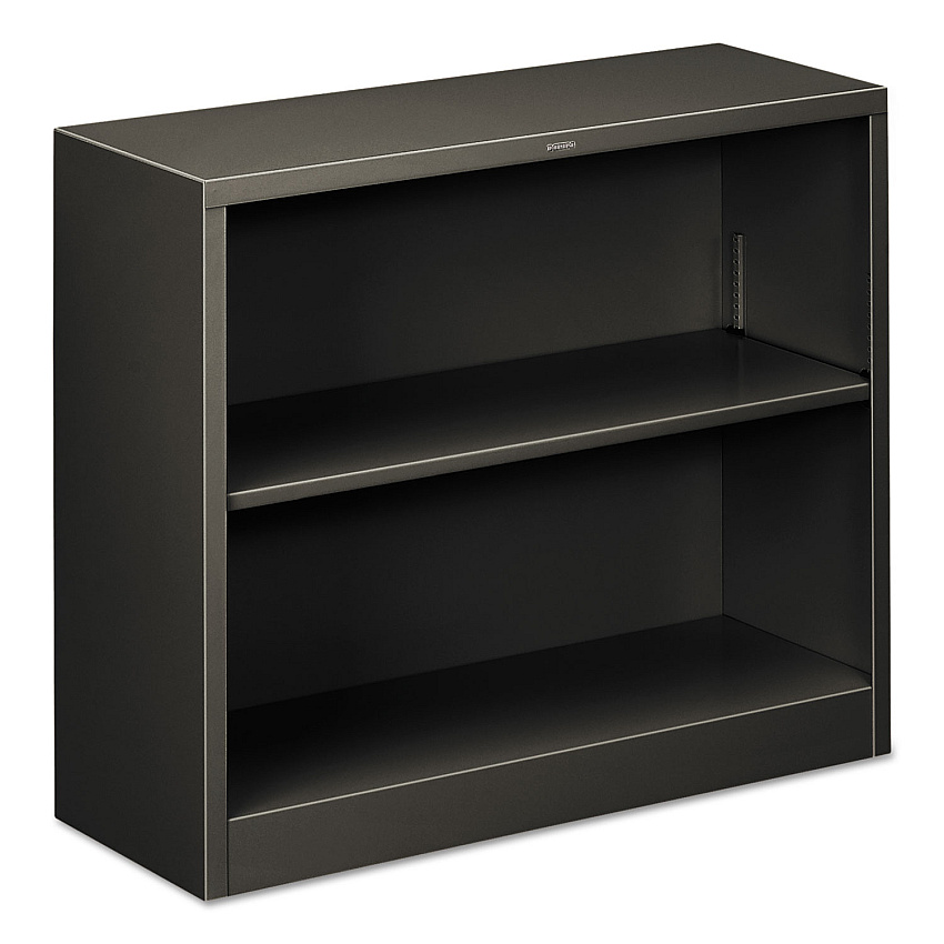 HON Metal Bookcase, Two-Shelf, 34.5w x 12.63d x 29h, Charcoal (S30ABCS)