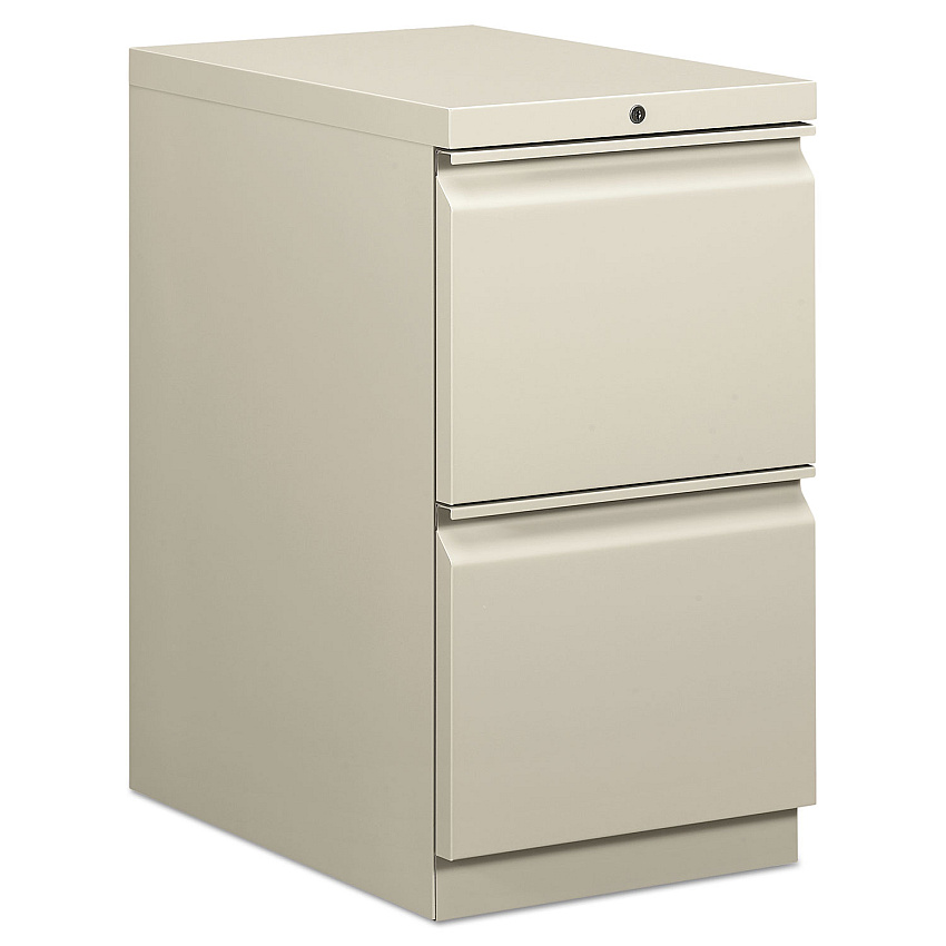 HON Brigade Mobile Pedestal, Left or Right, 2 Letter-Size File Drawers, Light Gray, 15" x 22.88" x 28" (33823RQ)