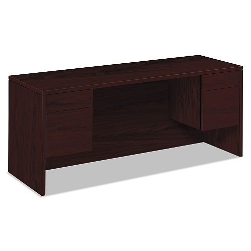 HON 10500 Series Kneespace Credenza With 3/4-Height Pedestals, 72w x 24d, Mahogany (10543NN)