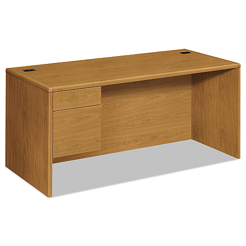 HON 10700 Series "L" Workstation Desk with Three-Quarter Height Pedestal on Left, 66" x 30" x 29.5", Harvest (10784LCC)