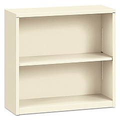 HON Metal Bookcase, Two-Shelf, 34.5w x 12.63d x 29h, Putty (S30ABCL)