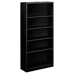 HON Metal Bookcase, Five-Shelf, 34.5w x 12.63w x 71h, Black (S72ABCP)