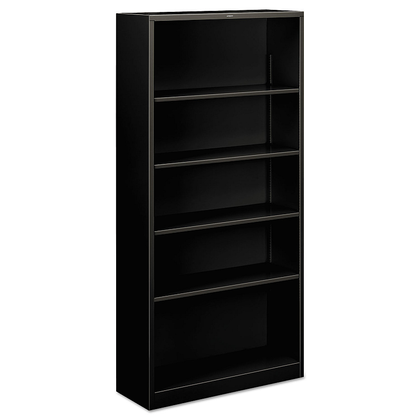 HON Metal Bookcase, Five-Shelf, 34.5w x 12.63w x 71h, Black (S72ABCP)