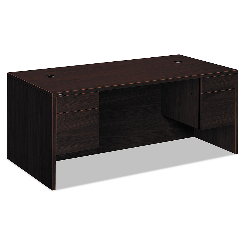 HON 10500 Series Double Pedestal Desk, 72" x 36" x 29.5", Mahogany (10593NN)