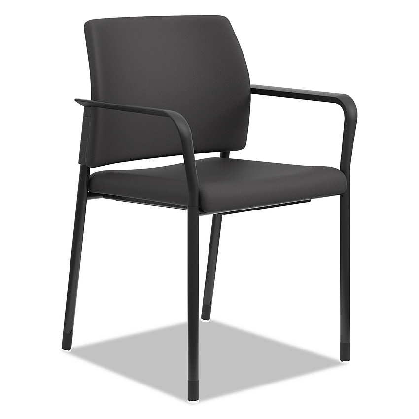HON Accommodate Series Guest Chair with Fixed Arms, 23.25" x 22.25" x 32", Black Seat, Black Back, Charblack Base, 2/Carton (SGS6FBC10C)