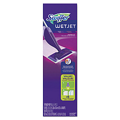 Swiffer WetJet Mop, 11 x 5 White Cloth Head, 46" Purple/Silver Aluminum/Plastic Handle, 2/Carton (92811CT)