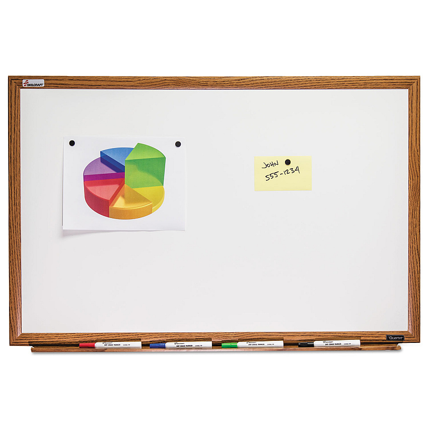 AbilityOne 7110013347080 SKILCRAFT Quartet Magnetic Porcelain Dry Erase Board, 48 x 36