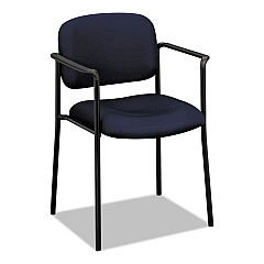 HON VL616 Stacking Guest Chair with Arms, Supports Up to 250 lb, Navy Seat/Back, Black Base (VL616VA90)
