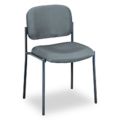 HON VL606 Stacking Guest Chair without Arms, Supports Up to 250 lb, Charcoal Seat/Back, Black Base (VL606VA19)