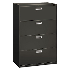 HON Brigade 600 Series Lateral File, 4 Legal/Letter-Size File Drawers, Charcoal, 36" x 18" x 52.5" (684LS)
