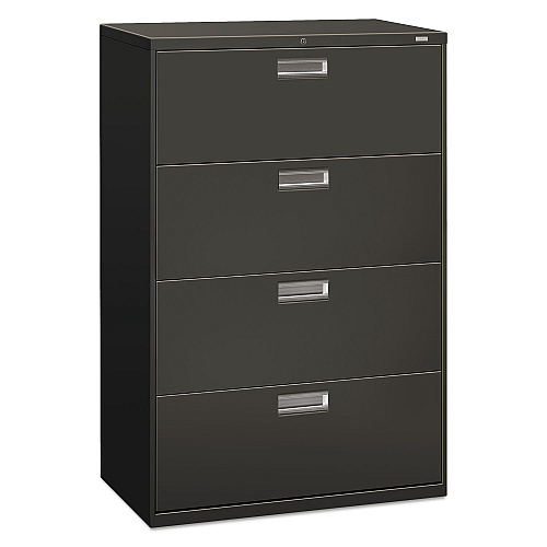HON Brigade 600 Series Lateral File, 4 Legal/Letter-Size File Drawers, Charcoal, 36" x 18" x 52.5" (684LS)