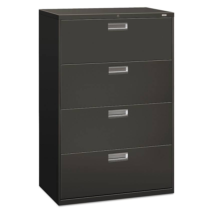 HON Brigade 600 Series Lateral File, 4 Legal/Letter-Size File Drawers, Charcoal, 36" x 18" x 52.5" (684LS)