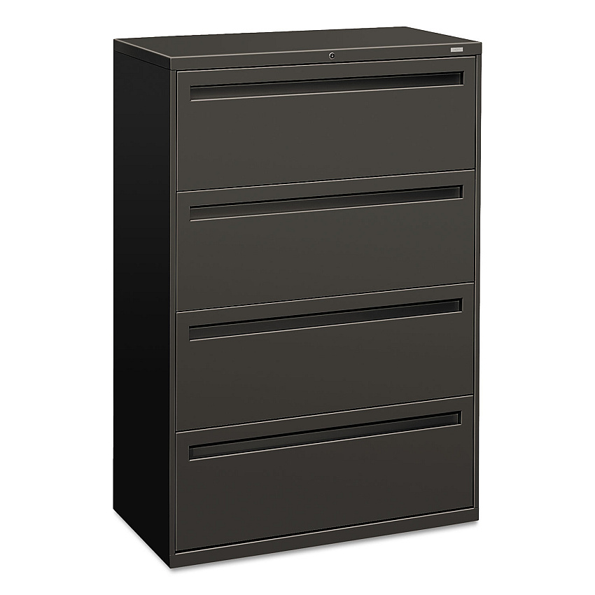 HON Brigade 700 Series Lateral File, 4 Legal/Letter-Size File Drawers, Charcoal, 36" x 18" x 52.5" (784LS)