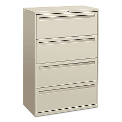 HON Brigade 700 Series Lateral File, 4 Legal/Letter-Size File Drawers, Light Gray, 36" x 18" x 52.5" (784LQ)