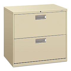 HON Brigade 600 Series Lateral File, 2 Legal/Letter-Size File Drawers, Putty, 30" x 18" x 28" (672LL)