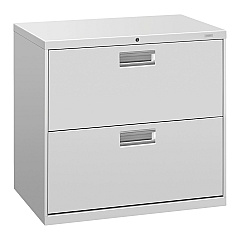HON Brigade 600 Series Lateral File, 2 Legal/Letter-Size File Drawers, Light Gray, 30" x 18" x 28" (672LQ)