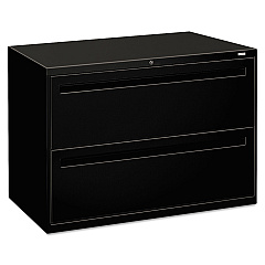 HON Brigade 700 Series Lateral File, 2 Legal/Letter-Size File Drawers, Black, 42" x 18" x 28" (792LP)