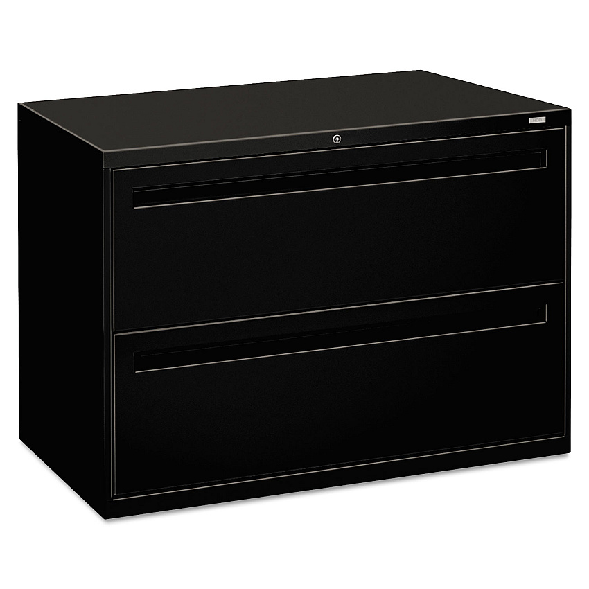 HON Brigade 700 Series Lateral File, 2 Legal/Letter-Size File Drawers, Black, 42" x 18" x 28" (792LP)