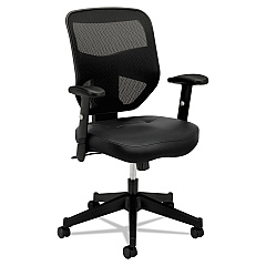 HON VL531 Mesh High-Back Task Chair with Adjustable Arms, Supports Up to 250 lb, 18" to 22" Seat Height, Black (VL531SB11)