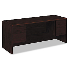 HON 10700 Kneespace Credenza, 3/4 Height Pedestals, 72w x 24d x 29.5h, Mahogany (10743NN)