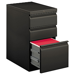 HON Brigade Mobile Pedestal with Pencil Tray Insert, Left/Right, 3-Drawers: Box/Box/File, Letter, Charcoal, 15" x 22.88" x 28" (33723RS)