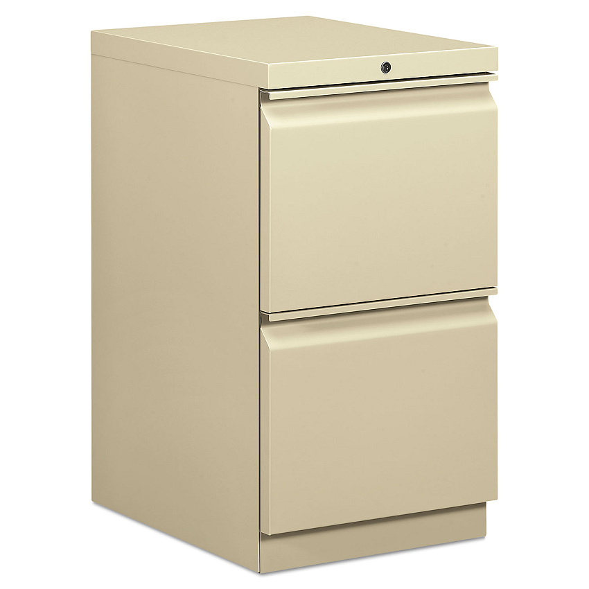 HON Brigade Mobile Pedestal, Left or Right, 2 Letter-Size File Drawers, Putty, 15" x 19.88" x 28" (33820RL)