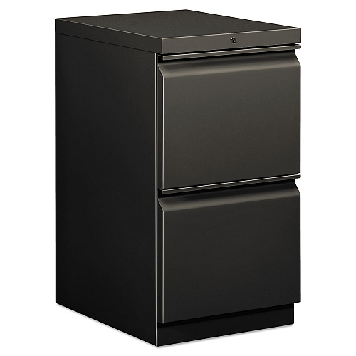 HON Brigade Mobile Pedestal, Left or Right, 2 Letter-Size File Drawers, Charcoal, 15" x 19.88" x 28" (33820RS)