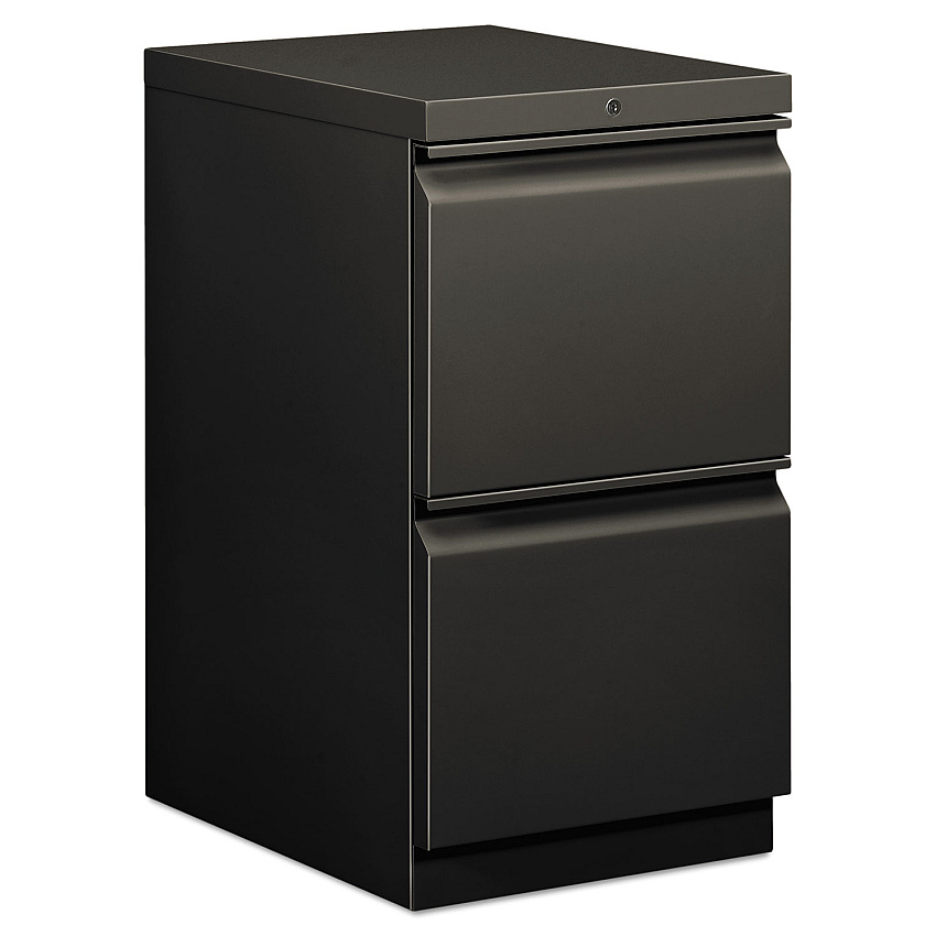HON Brigade Mobile Pedestal, Left or Right, 2 Letter-Size File Drawers, Charcoal, 15" x 19.88" x 28" (33820RS)