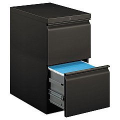 HON Brigade Mobile Pedestal, Left or Right, 2 Letter-Size File Drawers, Charcoal, 15" x 22.88" x 28" (33823RS)