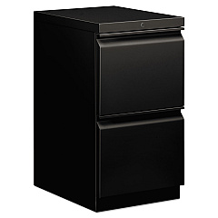 HON Brigade Mobile Pedestal, Left or Right, 2 Letter-Size File Drawers, Black, 15" x 19.88" x 28" (33820RP)