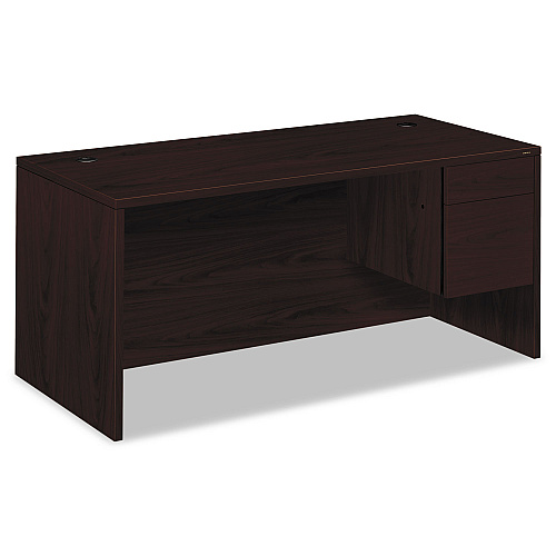 HON 10500 Series "L" Workstation Right Pedestal Desk, 66" x 30" x 29.5", Mahogany (10583RNN)
